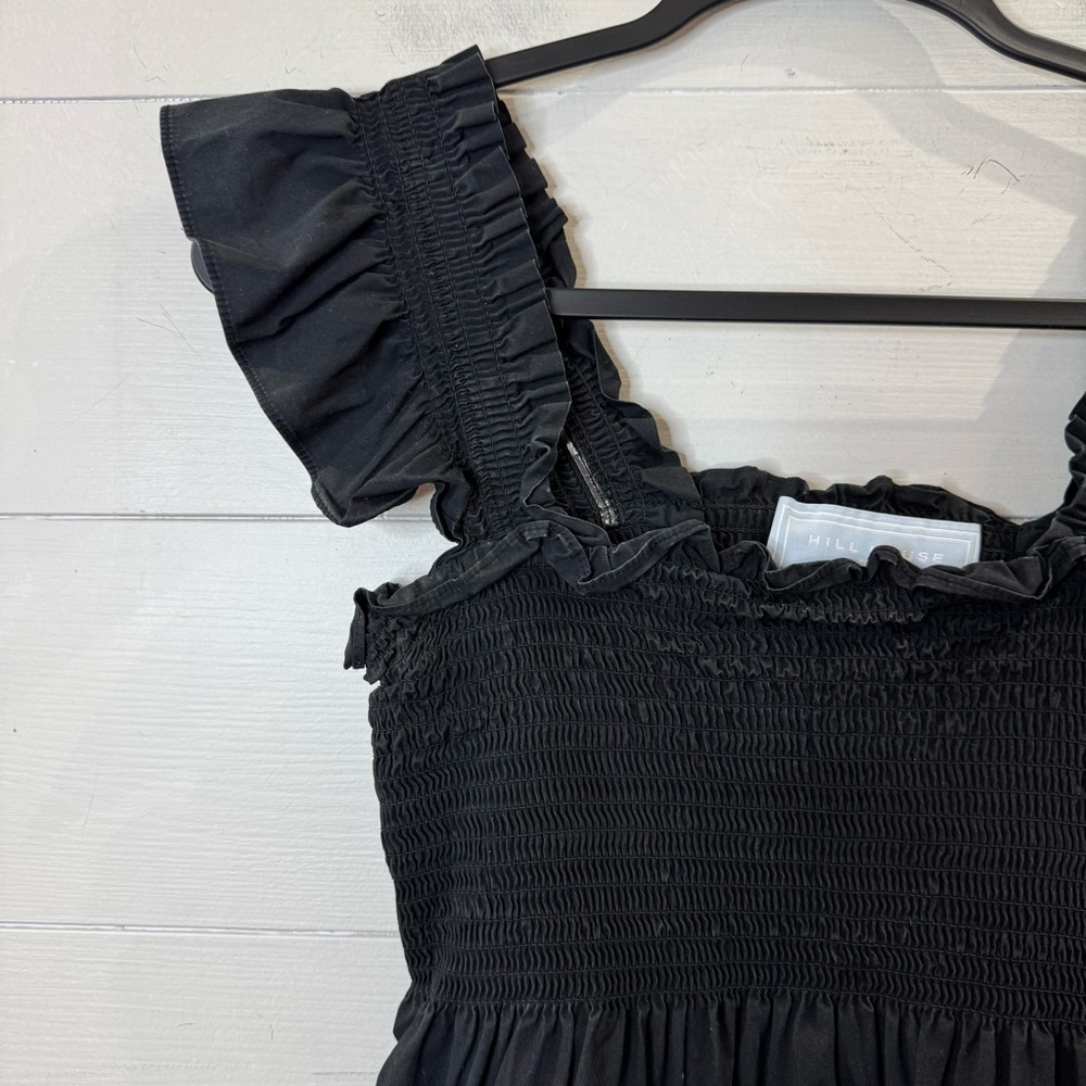 Hill House The Ellie Nap Dress Black Midi Dress with Ruffle Sleeves Size Small - Picture 7 of 14